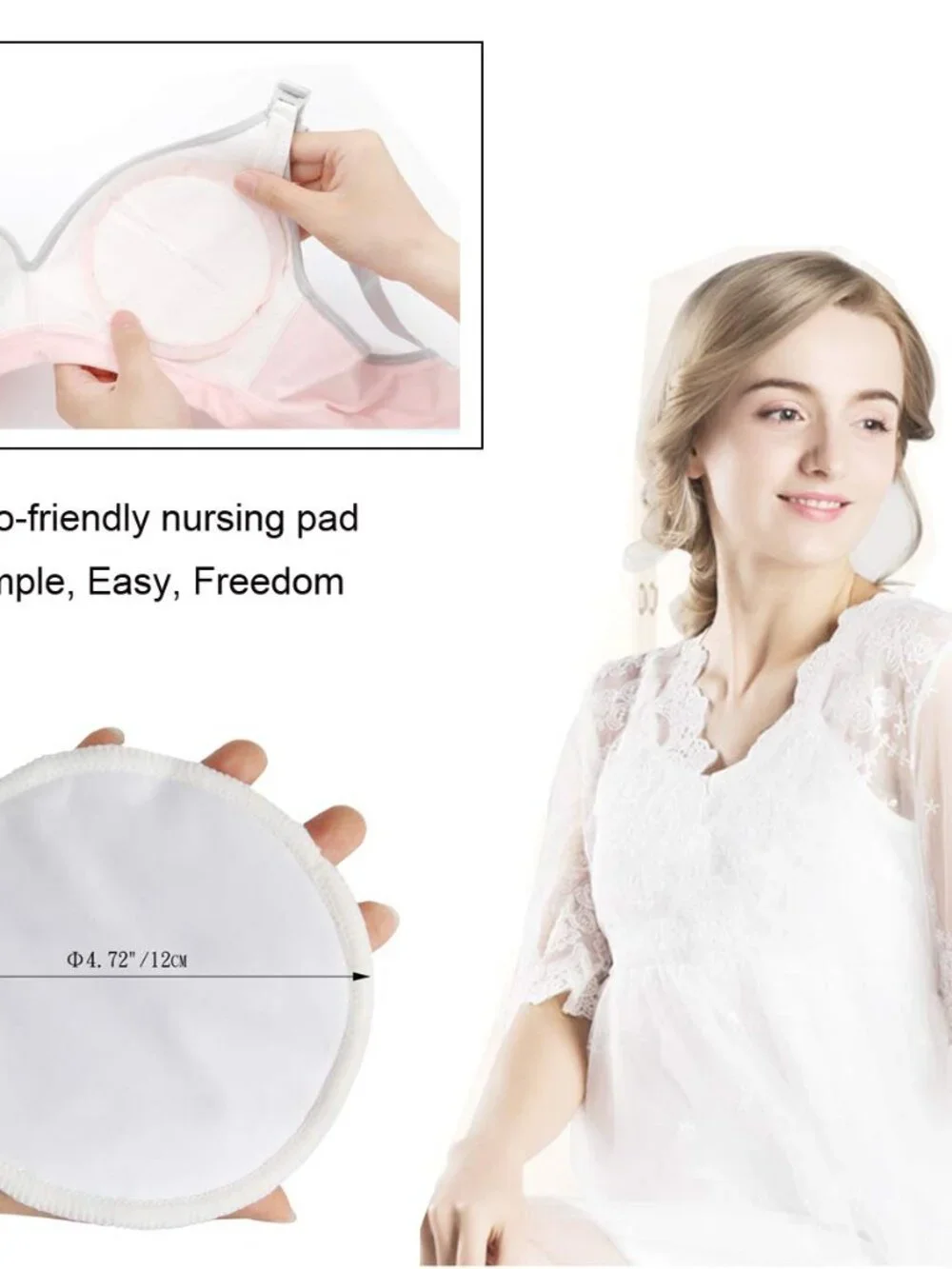 NWOT Reusable Cotton Nursing Pads (8-Pack) for Breastfeeding Moms
